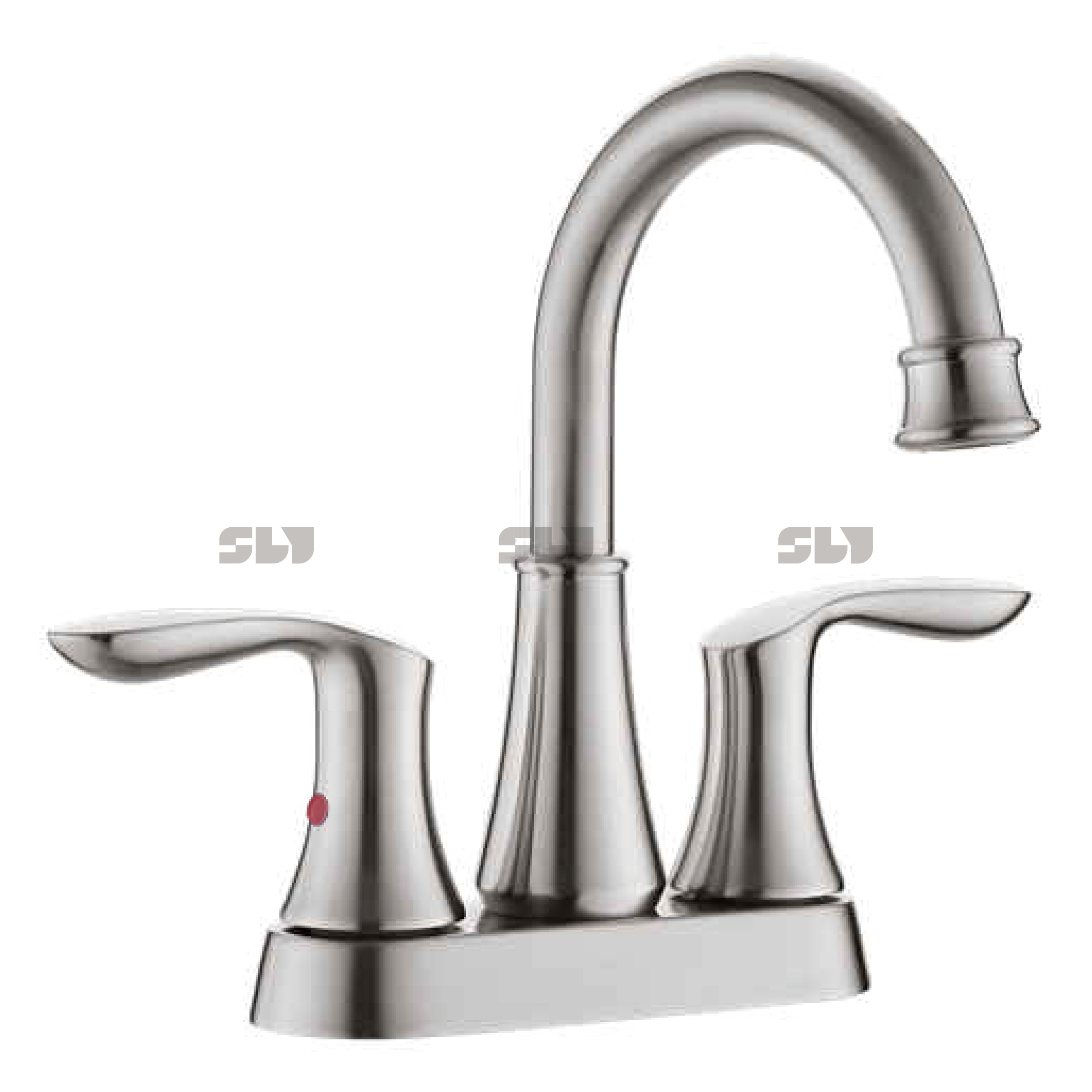 Cartouche en céramique Lavorat chaud / froid 3 trous robinet de salle de bain à deux poignées robinet du bassin de robinet d'eau 