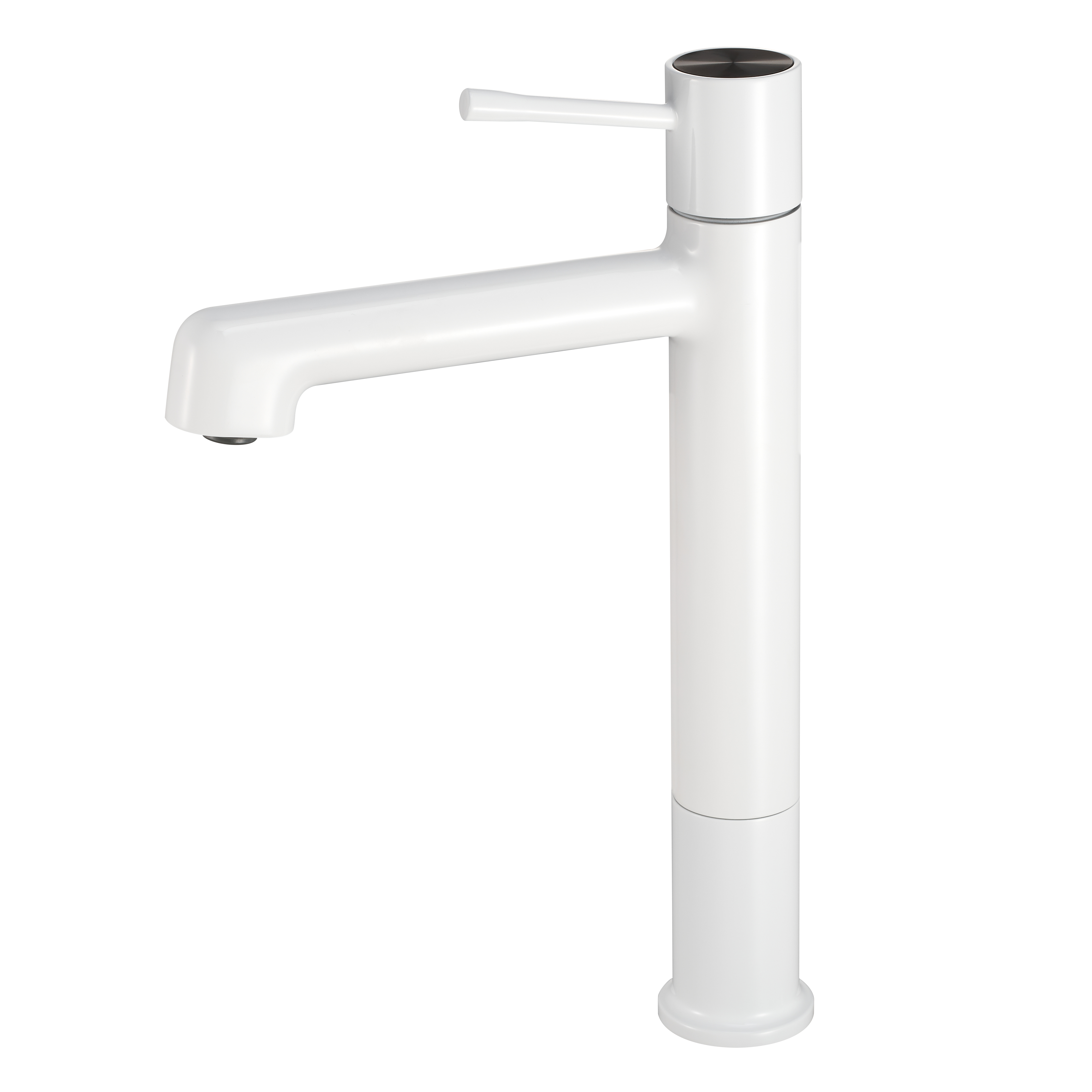 Basin de robinet de salle de bain à levier blanc crémeux en laiton en laiton
