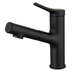 SLY Robinet mitigeur d'évier encastré à poignée unique en laiton noir mat, robinet de lavabo de salle de bains, Design classique