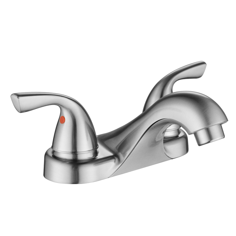 Robinet de mélangeur de bassin en nickel brossé.