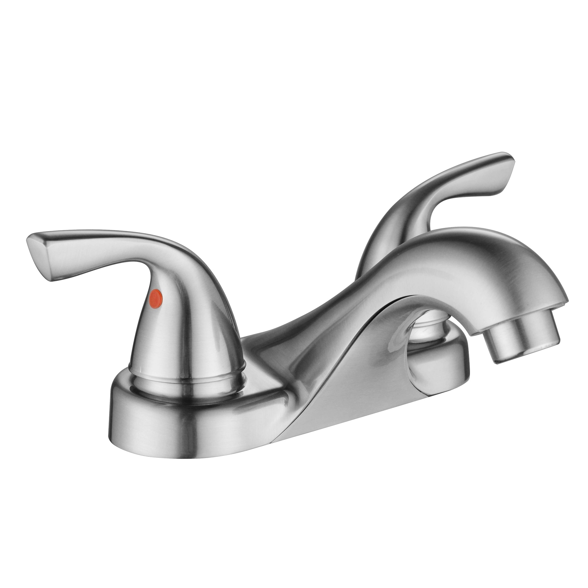 Robinet de mélangeur de bassin en nickel brossé.