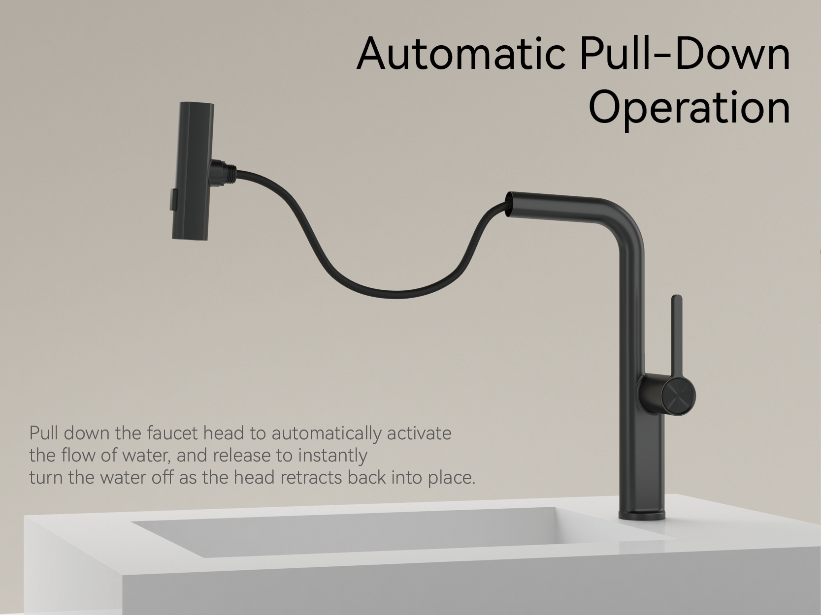 robinet d'&eacute;vier de cuisine noir