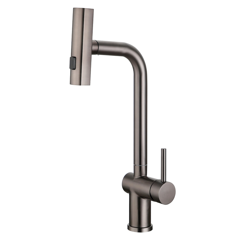 Robinets de cuisine moderne nickel brossé.