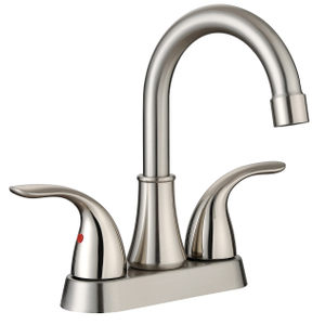 SLY Robinet de salle de bain en nickel brossé, robinet de lavabo de salle de bain, robinet de vanité