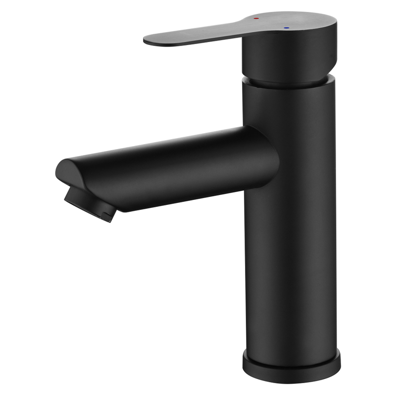 Robinet de salle de bain noir chromé noir robinet de pont monomoteur monte à poignée zinc carrée haute robinet