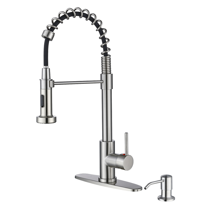 Robinet de mélange de cuisine sournois sournois Remplacement de la tête de pulvérisation courbe 304 Tire-caisse robinet de cuisine Types