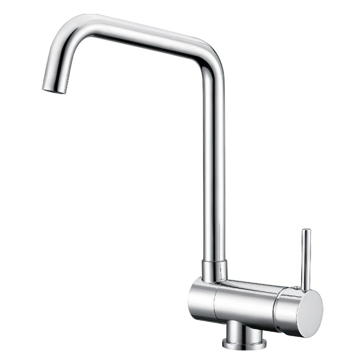 Robinet d'évier de cuisine à vente monochone sournois robinet de cuisine matériaux chromés