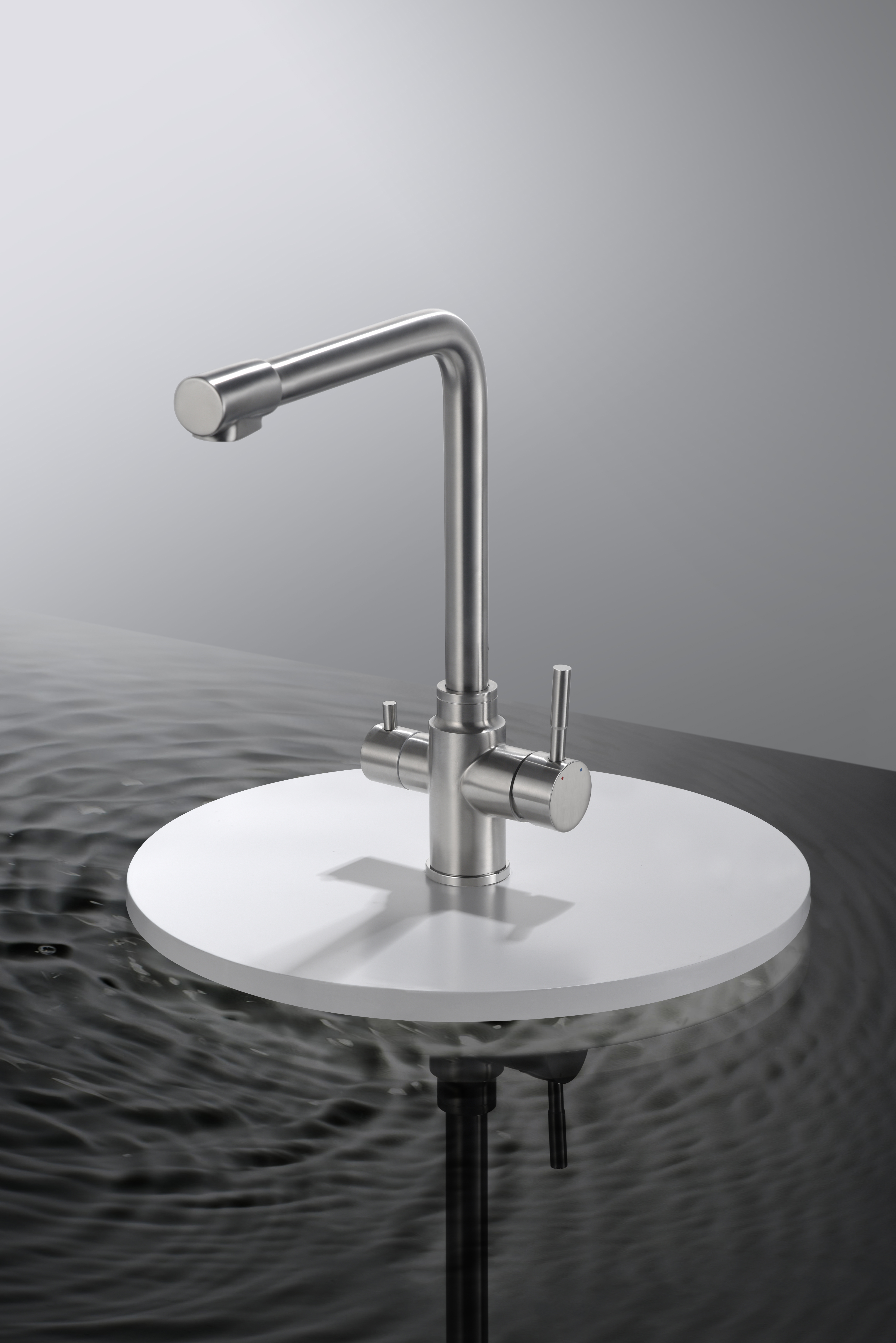 Taps de cuisine nickel brossés sourcils robots d'eau purifiés au robinet d'eau à chaud Filtration d'eau et robinets