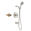 Fiche de douche de salle de bain chromée monothérapie combo avec spout et vanne de baignoire