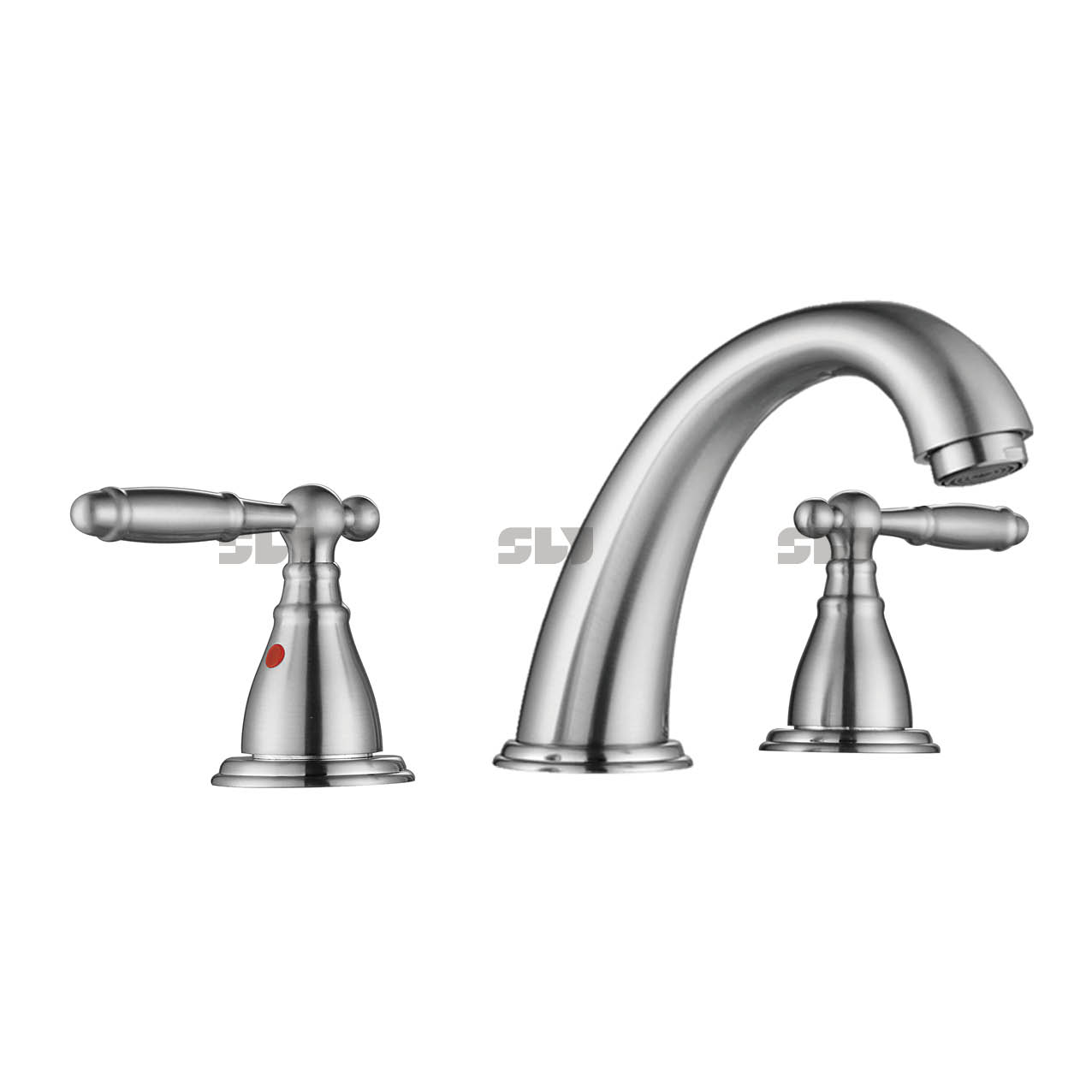 Robinet sournois à double poignée à 3 trous robinet de lavabo de lavage commercial