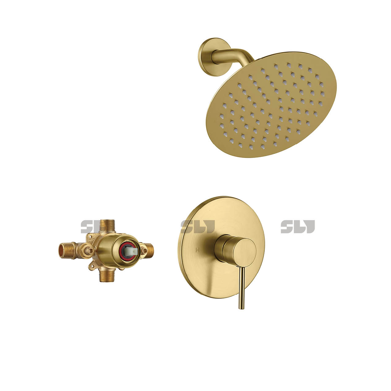 Robinet de douche de luxe sournois Set en laiton mélangeur de douche de bain dissimulé Chrome
