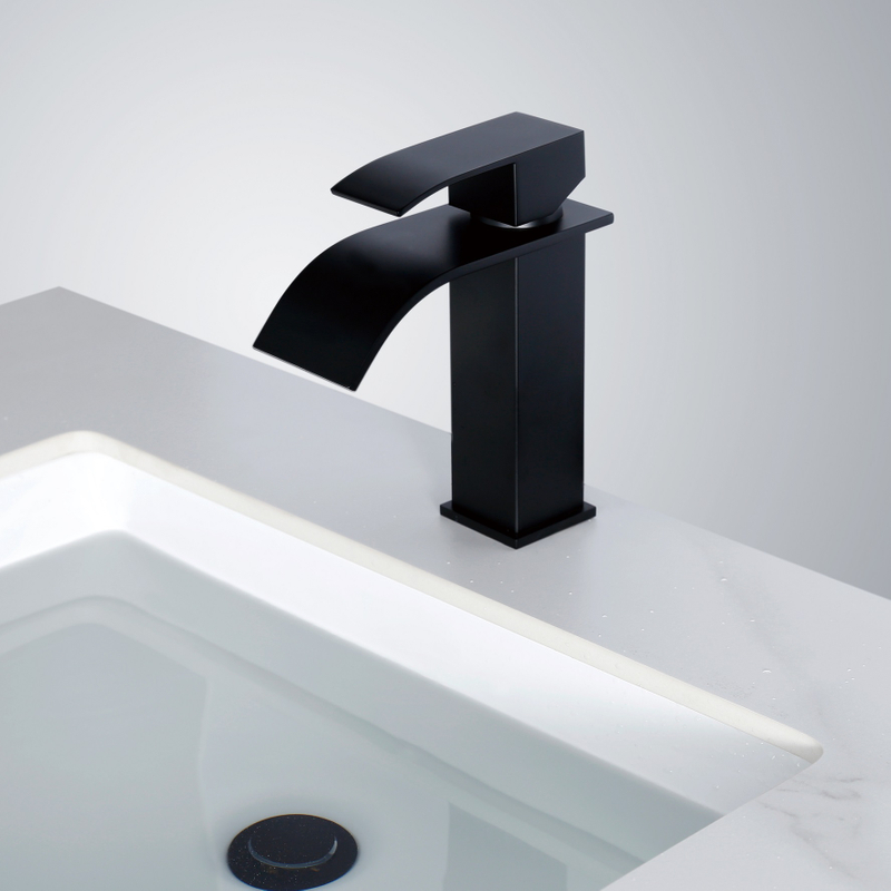 Robinet de salle de bain Sly Matte Black Spout Robinet à manche unique