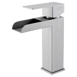 Handle monocyless en acier inoxydable et mélangeurs d'évier de salle de bain à un trous tape du robinet de bassin moderne contemporain 
