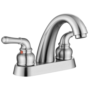 Robinet de salle de bain mesuré en nickel en nickel sourcil.