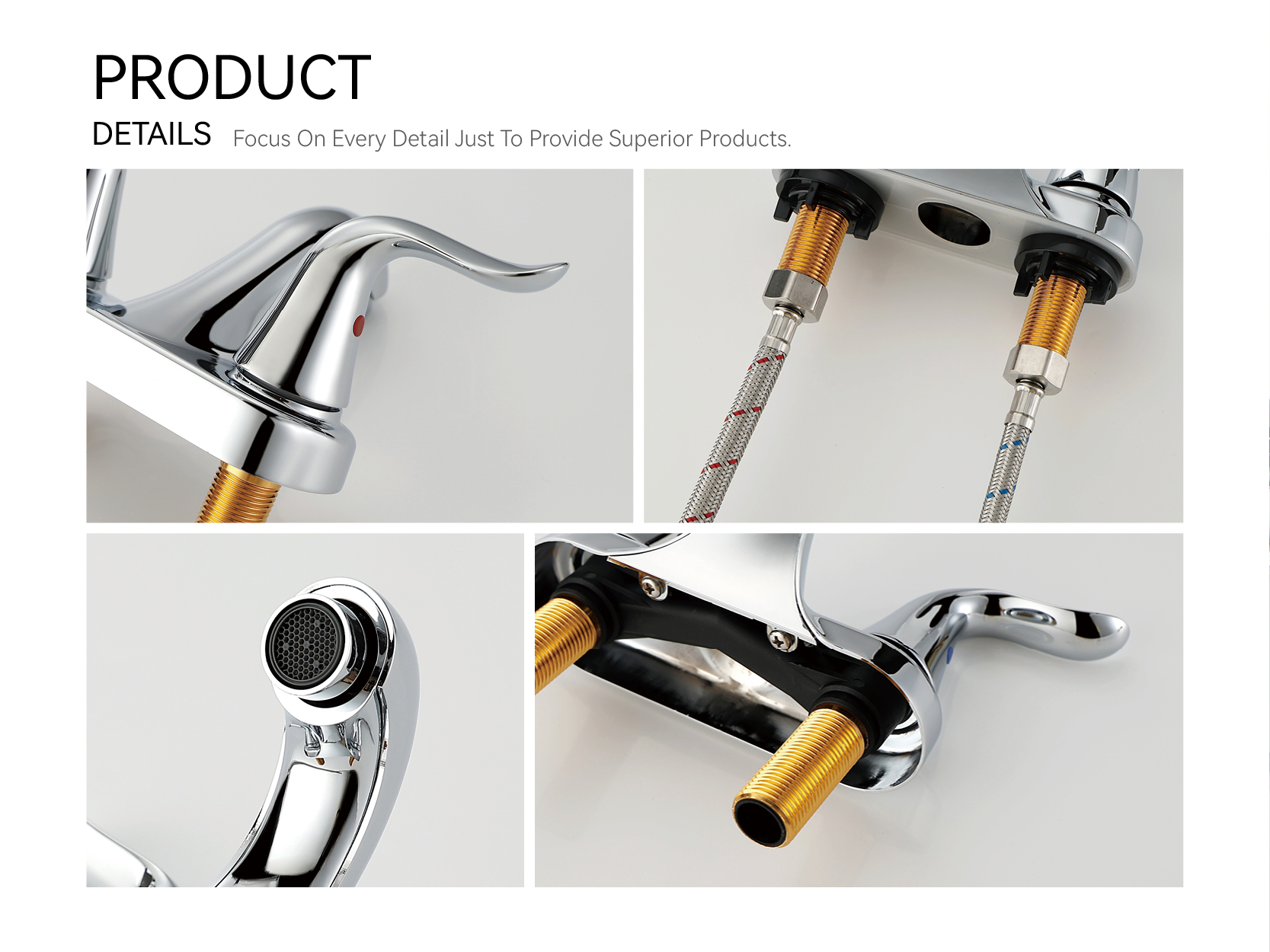 robinet de lavabo de salle de bain en or