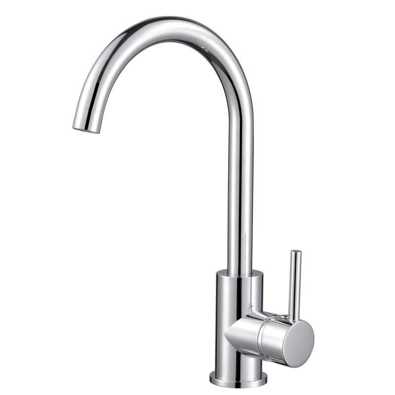 Robinet d'évier de cuisine moderne sournois simple robinet de nickel brossé chaud et froid pour évier de cuisine
