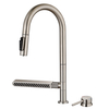 Robinet de cuisine sournois avec pull-out pull-out de pulvérisateur 5 mode SS304 Nickel 360 Nickel 360 Faucet avec poignée séparée