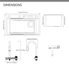 Samliyu Kitchen Waterfall Under the Home Large Single évier S.S304 Brossé pistolet Metal Sinon Key Shark Discffichage numérique Flying Rain Robinet