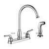 Robinets de cuisine sournois sournois 2 poignées de poignée robinet pour les éviers de cuisine avec pulvérisateur latéral 
