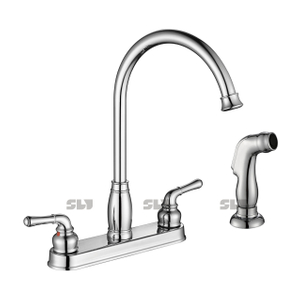 Robinets de cuisine sournois sournois 2 poignées de poignée robinet pour les éviers de cuisine avec pulvérisateur latéral 