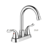 Bassin de salle de bain sournois 2 manchette de mixage à lavabo à eau chaude et froide
