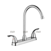 Robinet de centille de robinet de cuisine de 3 hous sournois pour lavabos de cuisine