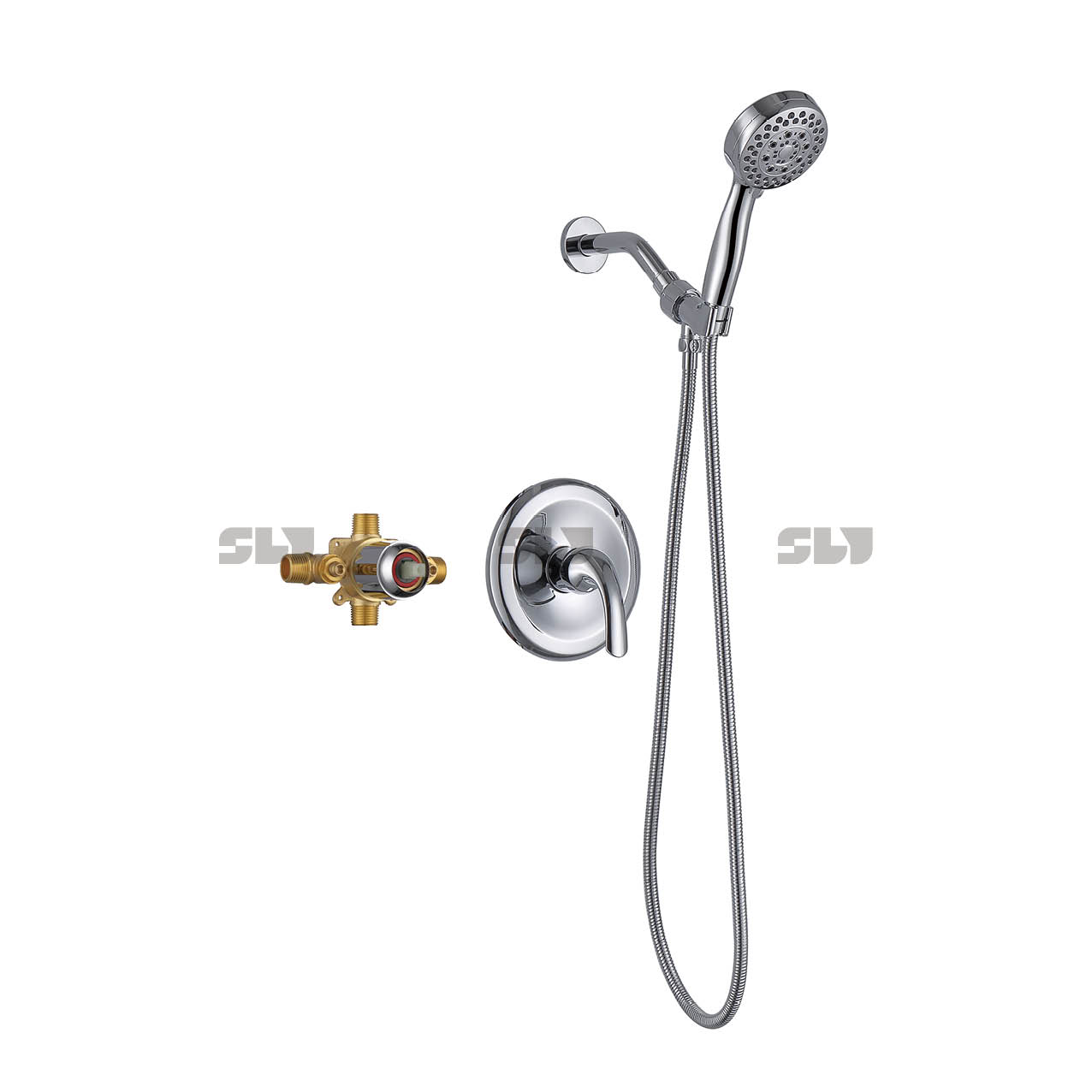 Ensemble de pommeau de douche en laiton brossé SLY Kit de garniture de douche de salle de bain