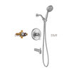 Sly deux fonction Brossed Gold Shower Head Combo Brass Down Combo Set Salle Room Down