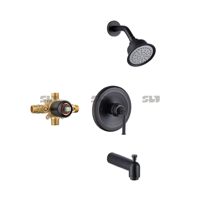 SLY mitigeur bain douche encastré noir mat robinet de douche laiton deux fonctions 