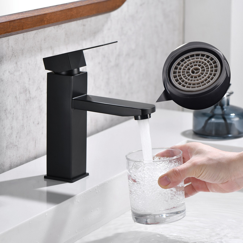 Taps de robinet à levier unique de salle de bain à rabais noir morte