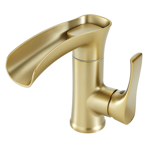 Sly PPA Rose Gold Waterfall Design Salle Bathroom Deck Perk Mounted Hole Wash Basin Hand Basin et robinets Robinet