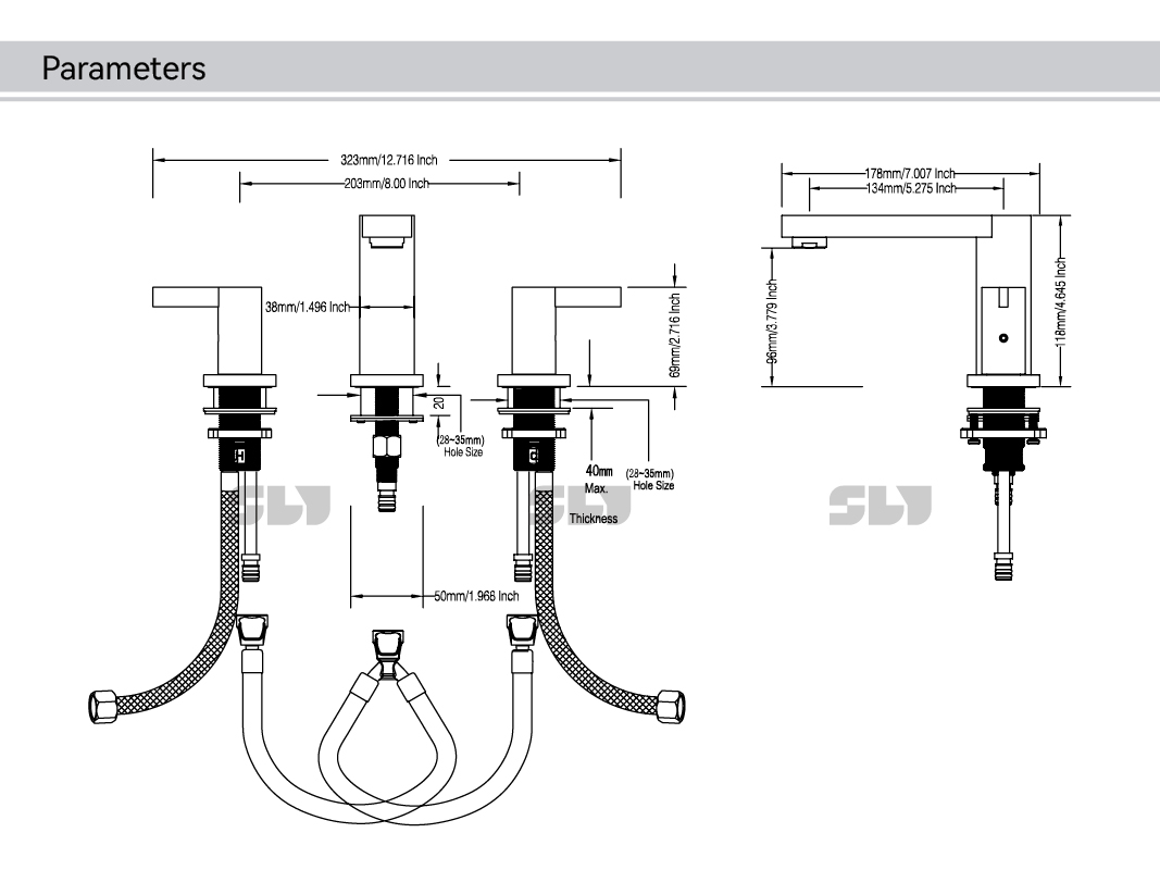 Robinet de lavabo &agrave; 8 centres