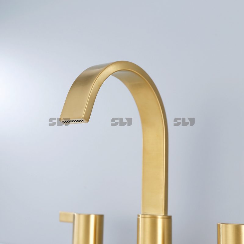 Sly China Fournisseur Luxury Brossed Gold Basin Basin Taps Robinet de salle de bain répandu