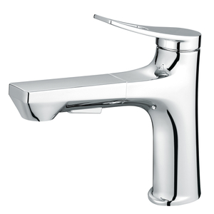 SLY Robinet mitigeur d'eau en laiton chromé, robinet de lavabo haut, poignée unique de salle de bains