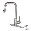 Robinet de cuisine en nickel brossé sournois avec pulvérisateur