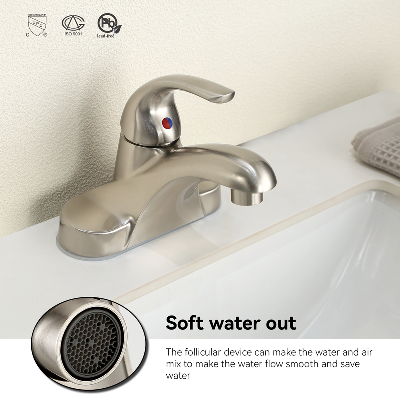 Samliyu 4 pouces à manche unique lavabo de salle de bain Taps Basin Basin Baser Robinet et luminaires