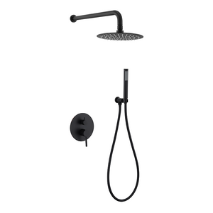 Samliyu Head Rain Shower System Black Round Round Murd Bath Shower Basker Taps Cached Waterfall Pain Down Sett