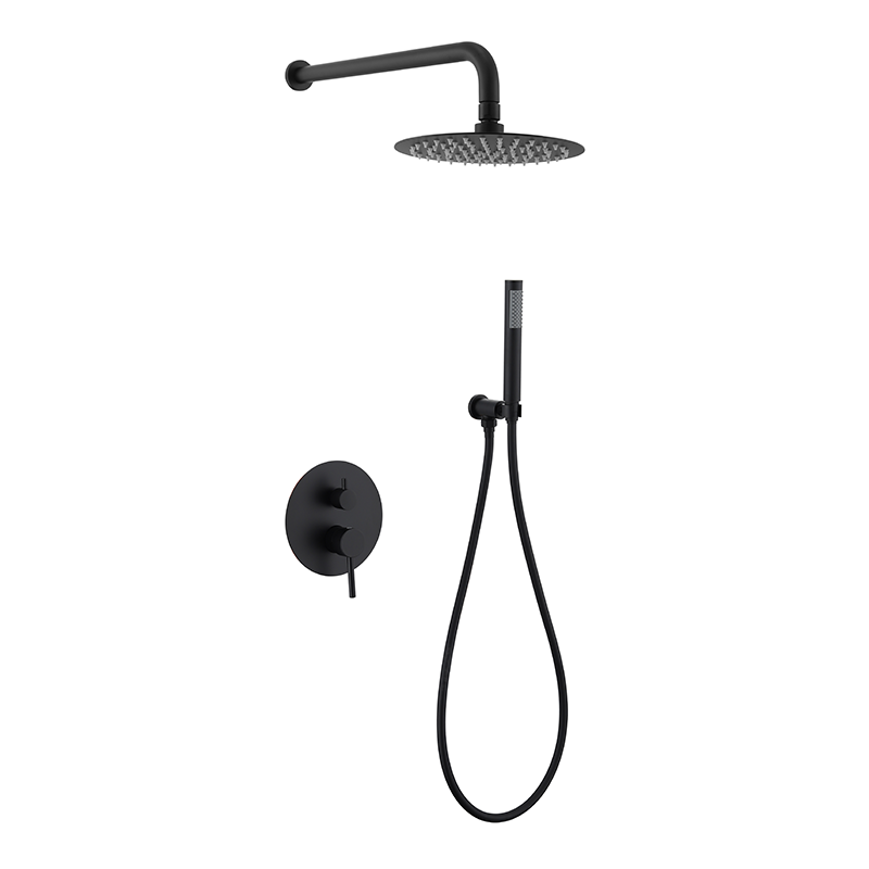 Samliyu Head Rain Shower System Black Round Round Murd Bath Shower Basker Taps Cached Waterfall Pain Down Sett