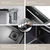 Samliyu Kitchen Waterfall Under the Home Large Single évier S.S304 Brossé pistolet Metal Sinon Key Shark Discffichage numérique Flying Rain Robinet