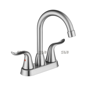 SLY Cascade de salle de bain Robinet central de 4 pouces Lavabo de salle de bain Robinet à 2 poignées