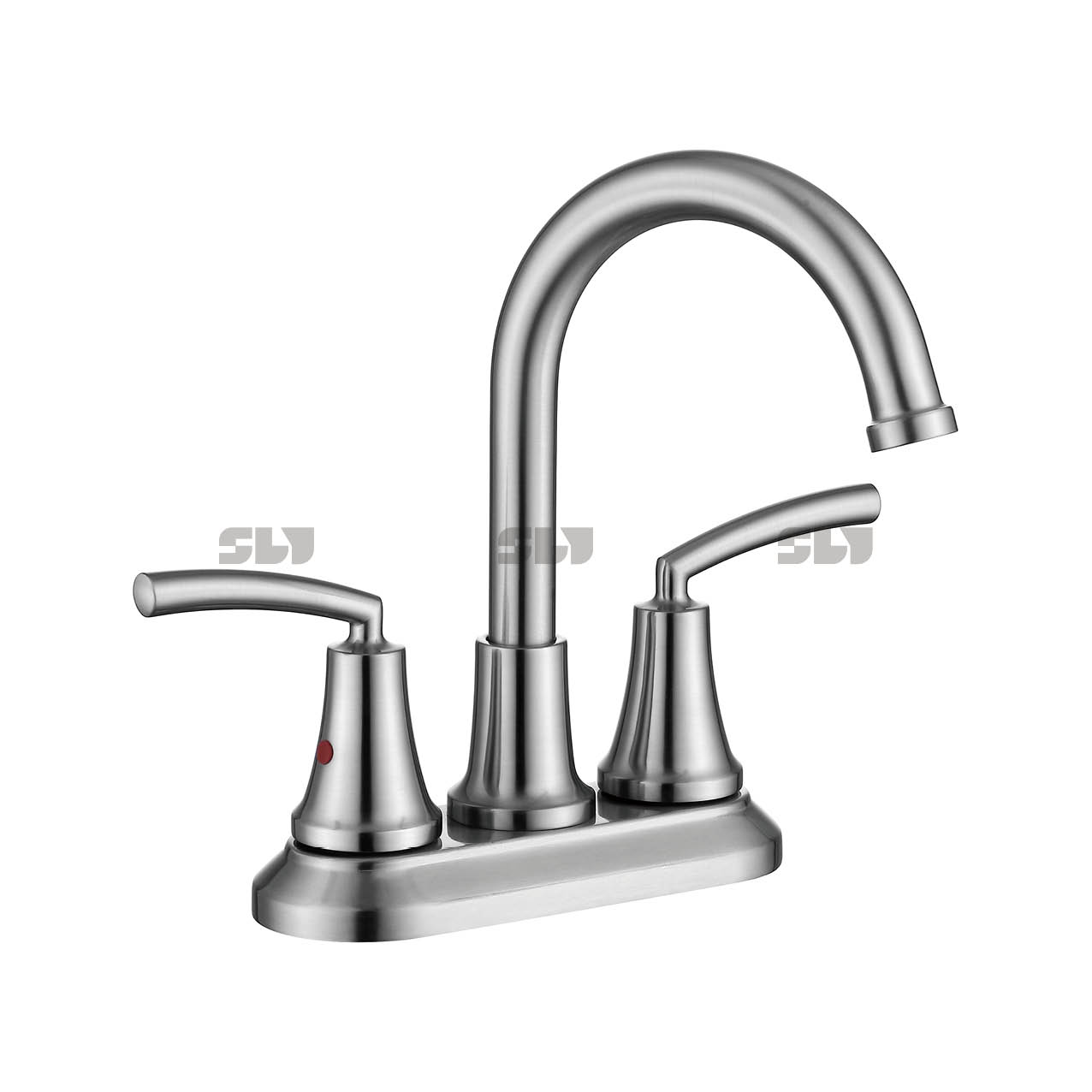 SLY nouveau Design Chrome 4 pouces bassin robinet salle de bain mitigeur robinet pont monté lavabo visage robinet avec double poignée 