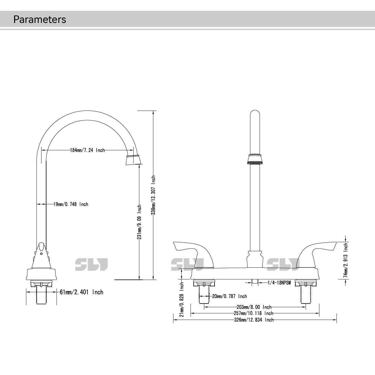 Robinet d'&eacute;vier de cuisine mont&eacute; sur le pont