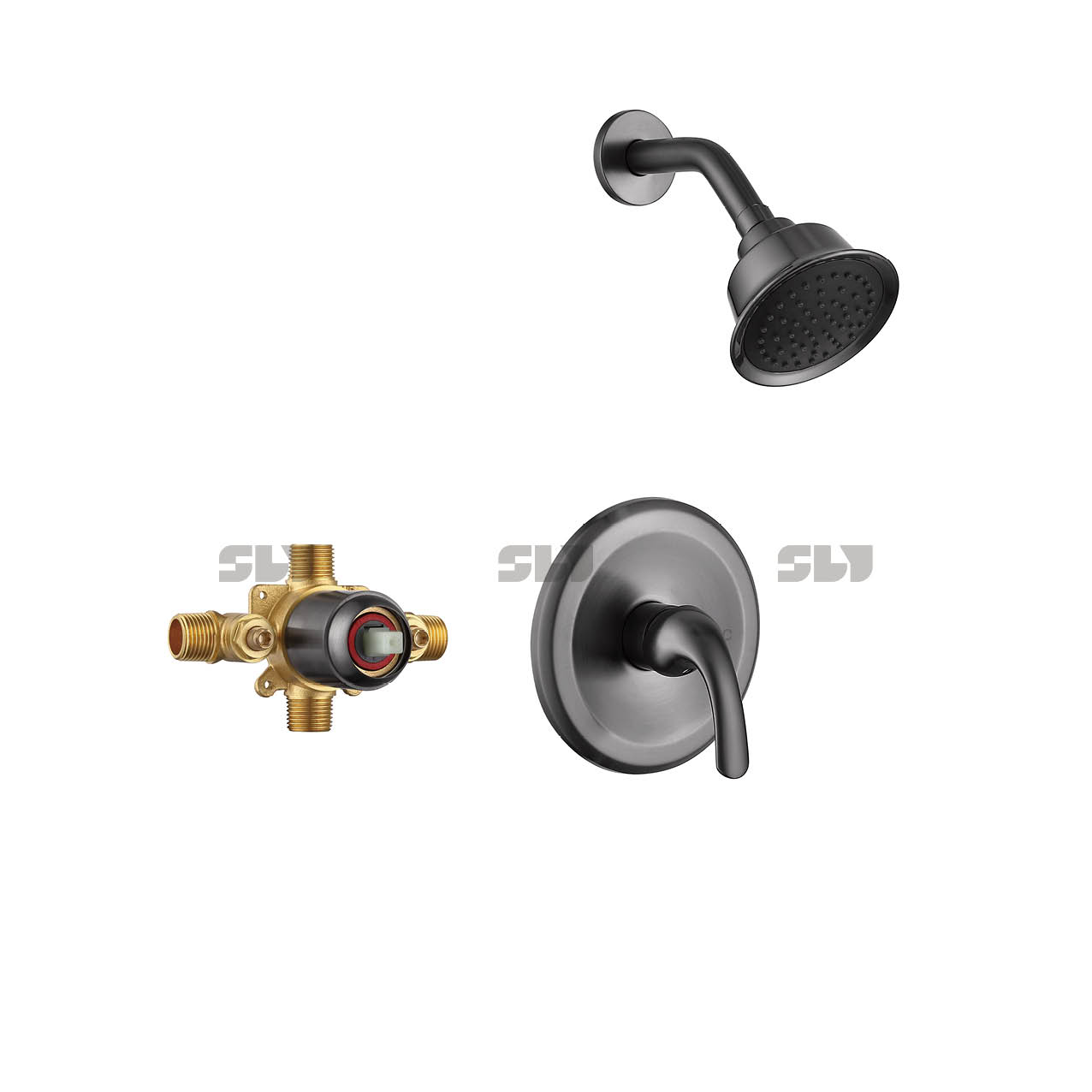 Robinet de douche sournois Set Wall Mount Moup Mélangeur en laiton