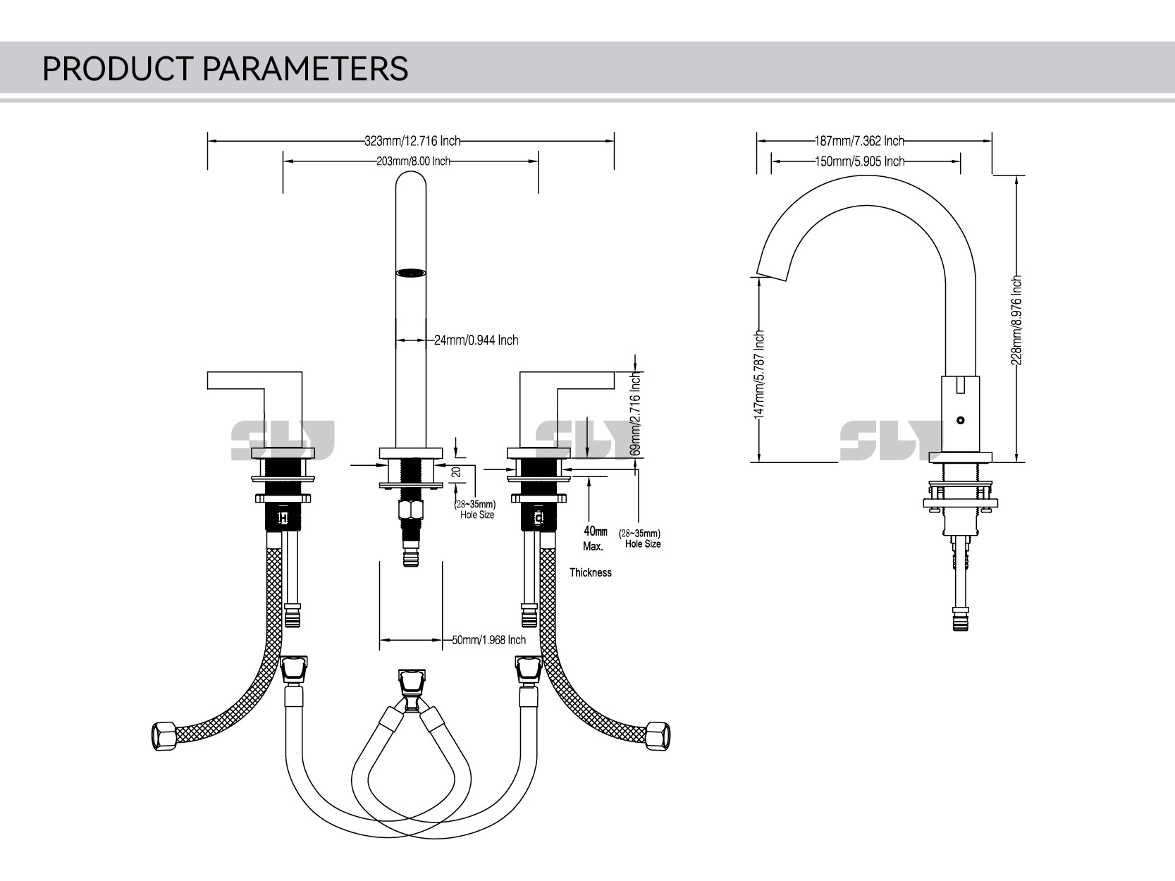 robinet de salle de bain 3 trous