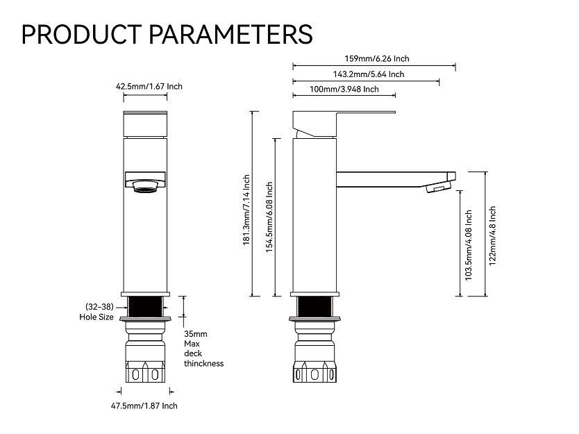 robinet de lavabo &agrave; poign&eacute;e unique
