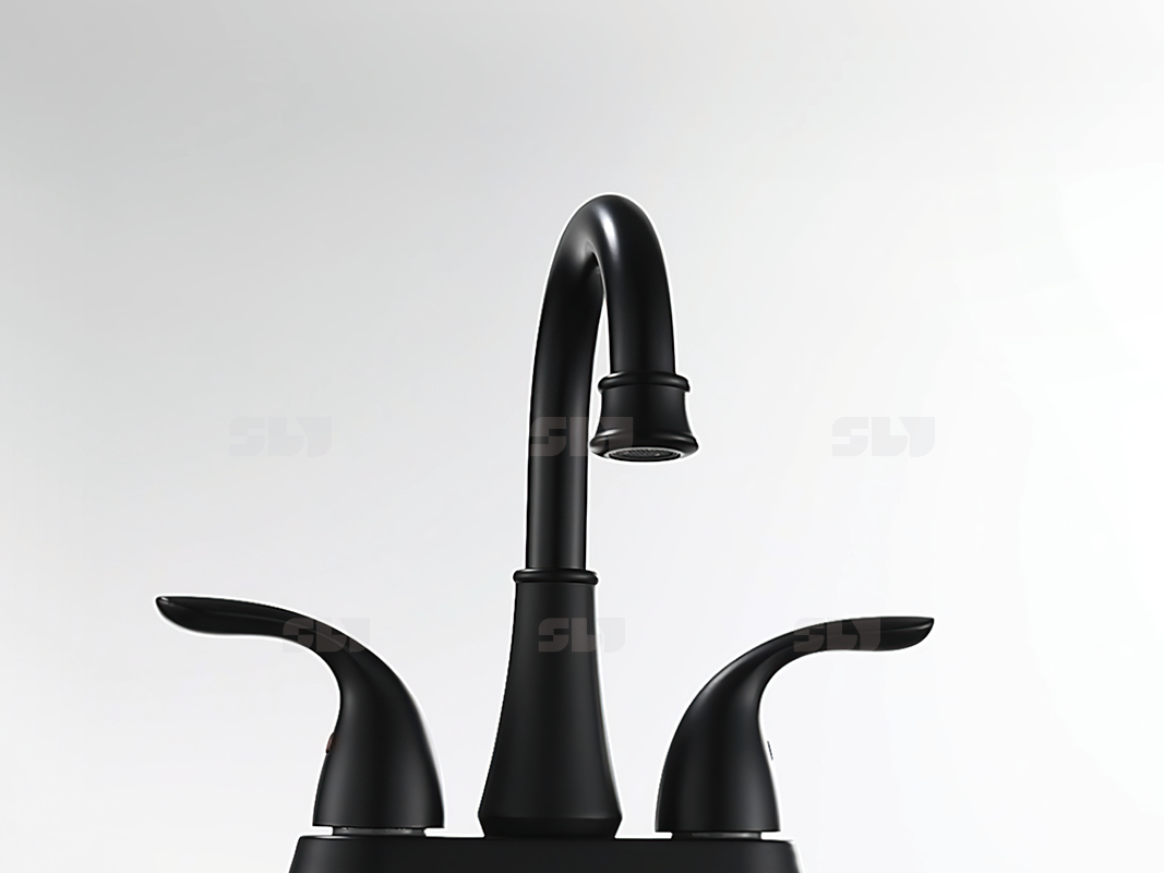 robinets de salle de bains &agrave; poign&eacute;e blanche