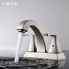 Robinet de lavabo de salle de bain nickel sournois monture de pont robinet à un trous