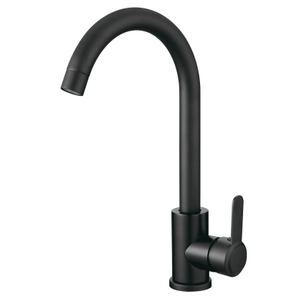 Robinet d'évier de cuisine chromée mono-trous moderne robinets de cuisine à eau froide chaude