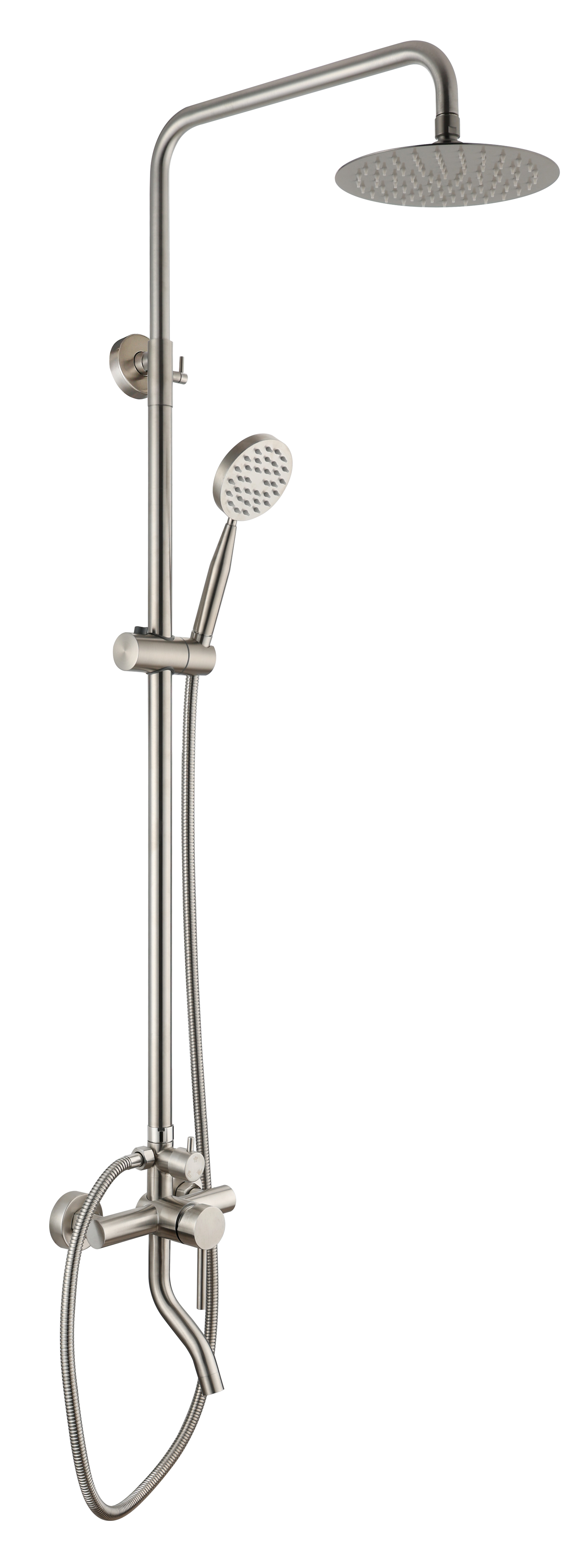 Système de douche de pluie Samliyu Ensemble 2 fonctions en acier inoxydable 304 SS Colonne de salle de bain 2 voies de douche mixeur