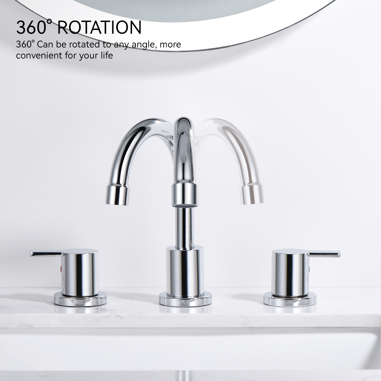 Fauteur de bassin de salle de bain sournois robinet de bassin de visage répandu Cupc Double manche 